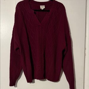 St. John's Bay Deep Burgundy V-Neck Sweater